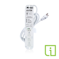 Product Image of 15A Medical Grade Power Strip w/ Load Monitoring Inform , SuRGe Protected, 4-outlet, 7" Cord