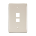 Product Image of Midsize Single-Gang Quickport, Wallplate, 2-port (Light Almond)