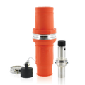 Product Image of Rhino-Hide Single Pole Male Connector (Contact, Insulator, & Dust Cap), Crimped, 313 MCM Cable, 1000V 636A Max (Orange)
