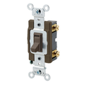 Product Image of 20A, 120/277V Toggle Framed Single-pole AC Quiet Switch, Commercial Spec Grade, Grounding, Side Wired(Brown)