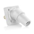 Product Image of 16 Series Female Panel Receptacle, Cam-Type, 45- Degree, Threaded Stud, Taper Nose, Cable Range- #2 to 4/0 AWG, 400A Max (White)