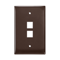 Product Image of Midsize Single-Gang Quickport, Wallplate, 2-port (Brown)