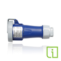Product Image of 30A, 250V 3-Phase, 3P, 4W, LEV Series IEC 60309-1 & 60309-2 Pin & Sleeve Connector w/ Power Indication, IP66/IP67/IP68/IP69K, Watertight (Blue)