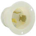 Product Image of 30A, 600V NEMA L9-30P, 2P, 3W, Flanged Inlet Locking Receptacle, Grounding (White)