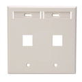 Product Image of Dual-Gang Quickport, Wallplate w/ ID Windows, 2-port (Light Almond)