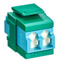 Product Image of Quickport, Duplex Lc Adapter, Shuttered, 10g Lomm, Zirconia Ceramic Sleeve, Aqua/green