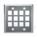 Product Image of Stainless Steel Quickport, Wallplate, Dual-Gang, 12-port