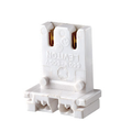Product Image of Medium Base, Bi-pin, Standard Fluorescent Lampholder, Slide-on Self Quick-connect (White)