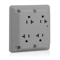 Product Image of 20A, 125V SuRGe Protected Quadruplex Receptacle, Industrial Grade (Gray)