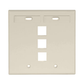Product Image of Dual-Gang Quickport, Wallplate w/ ID Windows, 3-port (Ivory)
