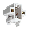 Product Image of 75w-600v, G23, G23-2 Base, 5w 7w 9w 2-pin, Compact Fluorescent Lampholder, Snap-in (White)