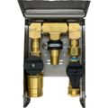 Product Image of BBQ Double Gas Outlet with 1/2" NPT Inlet x 1 x 3/8" & 1 x 1/2" Quick Disconnect Outlets