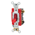 Product Image of 20A, 277V Toggle Pilot Light, Illuminated On, Req Neutral Double-pole AC Quiet Switch, Self Grounding, Back & Side Wired, (Red)