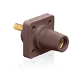 Product Image of 16 Series Female Panel Receptacle, Cam-Type, 90-Degree, Threaded Stud Length, 1.125", Taper Nose, 400A Max, Cable Range, #2 to 4/0 AWG (Brown)