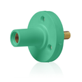 Product Image of 15 Series Cam-Type Female Panel Mount Receptacle, 0.5" Threaded Stud Termination, 90-Degree, #8, #2 AWG, 150A Max, Type 3R When Mated (Green)