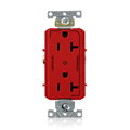 Product Image of Decora Plus Duplex Receptacle, Heavy-Duty Industrial, 20A 125V NEMA 5-20R, 2P 3W (Red)