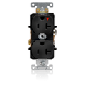 Product Image of Isolated Ground Duplex Receptacle Outlet,  Smooth Face, 20A, 125V Back or Side Wire, NEMA 5-20R, 2-Pole, 3-Wire, Self-Grounding (Black)