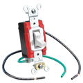 Product Image of 20A, 120/277V Toggle Pigtail Single-pole AC Quiet Switch, Heavy Duty Spec Grade, Grounding, Wire Lead 6-inch Wired (White)