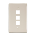 Product Image of Midsize Single-Gang Quickport, Wallplate, 3-port (Light Almond)