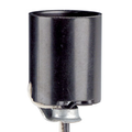 Product Image of Medium Base, 1 Piece, Keyless, Incandescent, Phenolic Lampholder, Bracket Mount, Single Circuit, Back Wired, (Black)