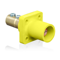 Product Image of Male, Panel Receptacle, 90-Degree, Double Set Screw, 2/0-4/0 AWG, 400A Max., 16 Series Taper Nose (Yellow)