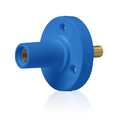 Product Image of 15 Series Cam-Type Female Panel Mount Receptacle, 0.5" Threaded Stud Termination, 90-Degree, #8, #2 AWG, 150A Max, Type 3R When Mated (Blue)