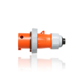 Product Image of 20A, 125/250V 3P, 4W, LEV Series IEC 60309-1 & 60309-2 Pin & Sleeve Plug w/ Screwless Clamp Assembly, IP66/IP67/IP68/IP69K, Watertight (Orange)