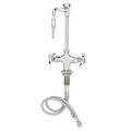 Product Image of Laboratory Mixing Faucet w/ Rigid Vacuum Breaker Nozzle, 4-Arm Handles and (2) 18" SS Flexible Supply Hoses, BL-5700-08