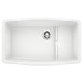 Product Image of Performa Cascade SILGRANIT 32" Single Bowl Undermount Kitchen Sink with Colander - White, 440066