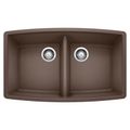 Product Image of Performa 33" x 20" Equal Double Bowl Kitchen Sink (Cafe Brown)