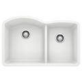 Product Image of Diamond SILGRANIT 32" 60/40 Double Bowl Undermount Kitchen Sink - White, 440180