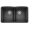 Product Image of Diamond SILGRANIT 32" 50/50 Double Bowl Undermount Kitchen Sink - Anthracite, 440184