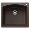 Product Image of Diamond 25" x 22" Single Bowl Dual Deck Kitchen Sink (Cafe Brown)