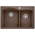 Product Image of Diamond SILGRANIT 33" 60/40 Double Bowl Dual Mount Kitchen Sink - Café, 440213