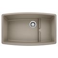 Product Image of Performa Cascade SILGRANIT 32" Single Bowl Undermount Kitchen Sink with Colander - Truffle, 441291