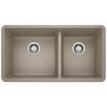 Product Image of Precis SILGRANIT 33" 60/40 Double Bowl Undermount Kitchen Sink - Truffle, 441296