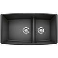 Product Image of Performa SILGRANIT 33" 60/40 Double Bowl Undermount Kitchen Sink with Low Divide - Anthracite, 441312