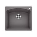 Product Image of Diamond SILGRANIT 25" Single Bowl Dual Mount Kitchen Sink - Cinder, 441463