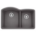 Product Image of Diamond SILGRANIT 32" 60/40 Double Bowl Undermount Kitchen Sink - Cinder, 441469