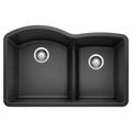 Product Image of Diamond SILGRANIT 32" 60/40 Double Bowl Undermount Kitchen Sink with Low Divide - Anthracite, 441590