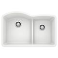 Product Image of Diamond SILGRANIT 32" 60/40 Double Bowl Undermount Kitchen Sink with Low Divide - White, 441593