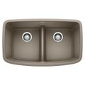 Product Image of Valea 32" x 19" Equal Double Kitchen Sink w/ Low Divide (Truffle)