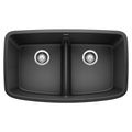 Product Image of Valea 32" x 19" Equal Double Kitchen Sink w/ Low Divide (Anthracite)