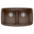 Product Image of Valea SILGRANIT 32" 50/50 Double Bowl Undermount Kitchen Sink w/ Low Divide, 442203 (Cafe)