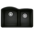 Product Image of Diamond SILGRANIT 32" 60/40 Double Bowl Undermount Kitchen Sink - Coal Black, 442909