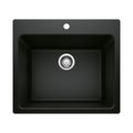 Product Image of Liven SILGRANIT 25" Single Bowl Dual Mount Laundry Sink (Coal Black)