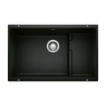 Product Image of Precis Cascade SILGRANIT 29" Single Bowl Undermount Kitchen Sink with Colander - Coal Black, 442934