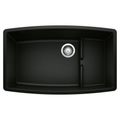 Product Image of Performa Cascade SILGRANIT 32" Single Bowl Undermount Kitchen Sink with Colander - Coal Black, 442936