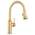 Product Image of Empressa High Arc Pull-Down Dual-Spray Kitchen Faucet - Satin Gold, 442980