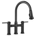 Product Image of Empressa Pull-Down Dual-Spray Bridge Faucet - Matte Black, 443024